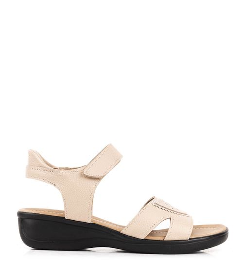 Sandalias con apliques en cuero nude