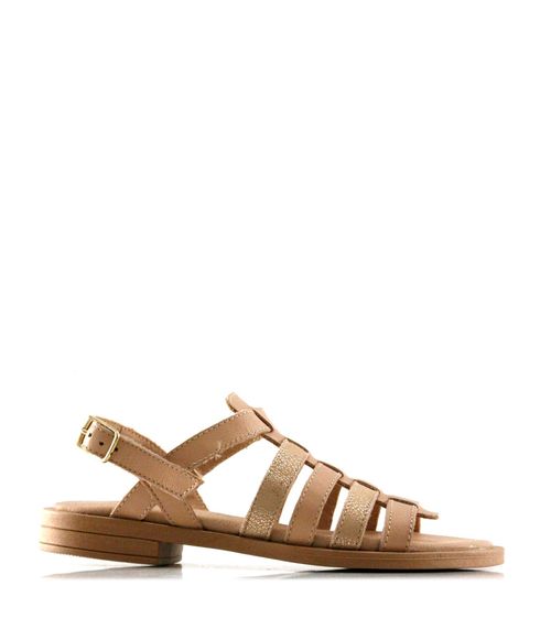 Sandalias romanitas de cuero en nude