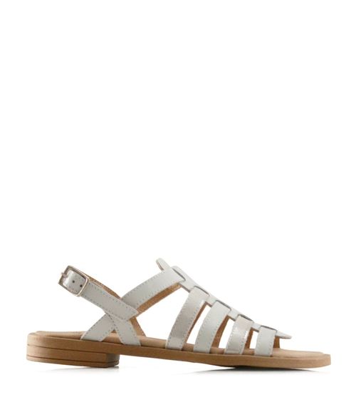 Sandalias romanitas de cuero en blanco