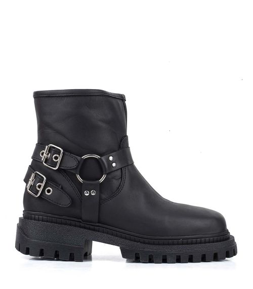 Botas cortas biker de cuero negro