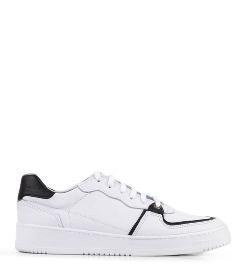 Zapatillas estilo urbanas de cuero en blanco