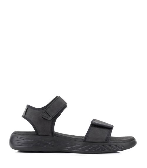 Sandalias con velcro en símil negro