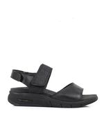 Sandalias-confort-de-cuero-con-velcro-en-negro