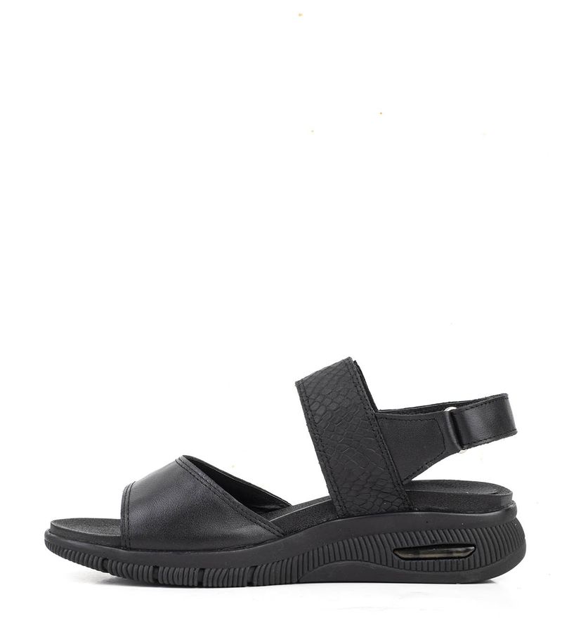 Sandalias-confort-de-cuero-con-velcro-en-negro