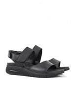 Sandalias-confort-de-cuero-con-velcro-en-negro