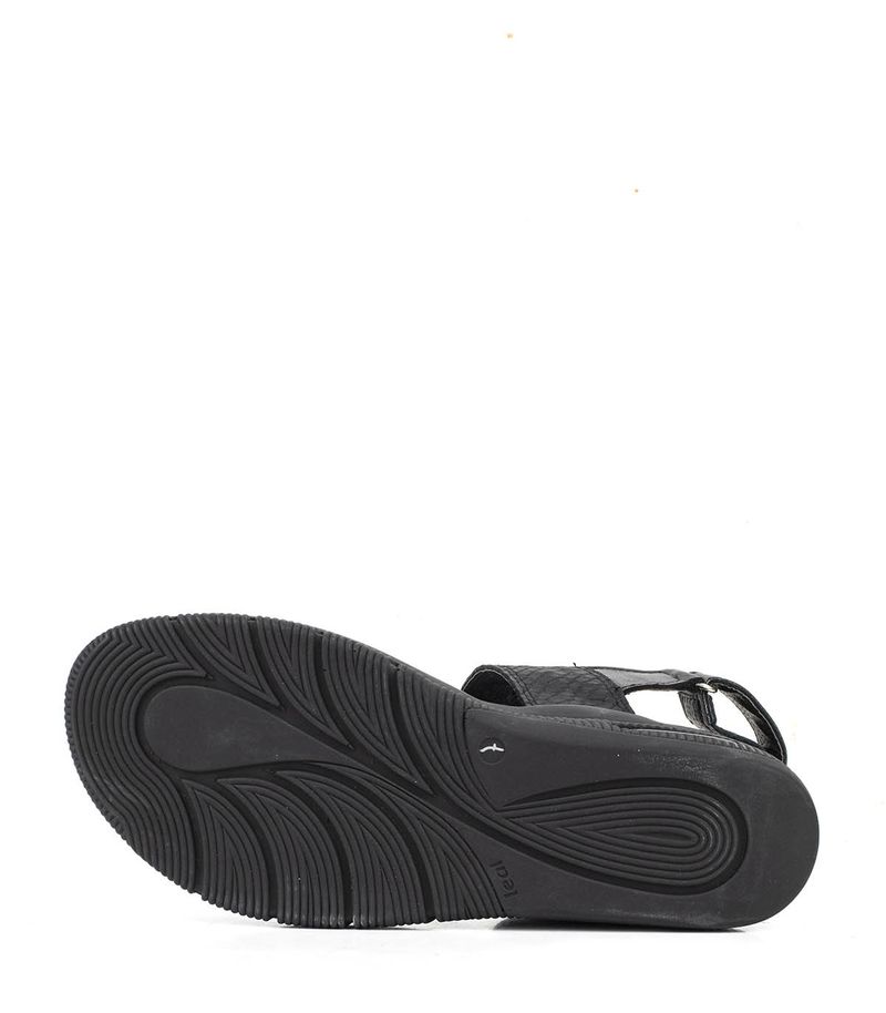 Sandalias-confort-de-cuero-con-velcro-en-negro