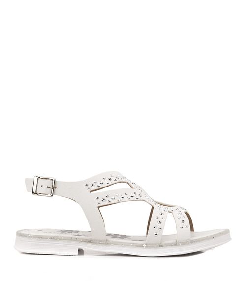 Sandalias de símil con brillo en blanco