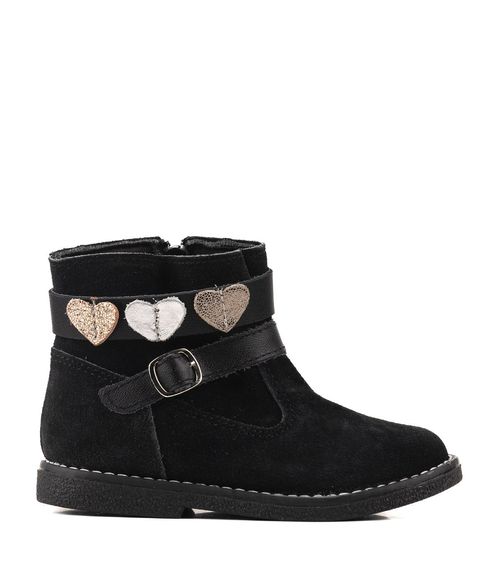 Botas corazón de gamuza en negro