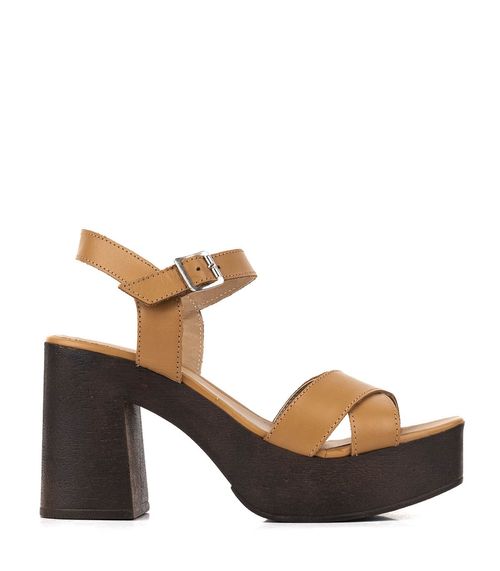 Sandalias altas clásicas de cuero en suela