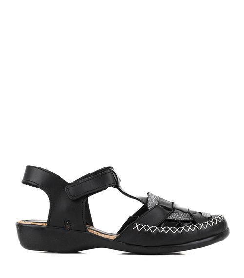 Confort calados de cuero en negro