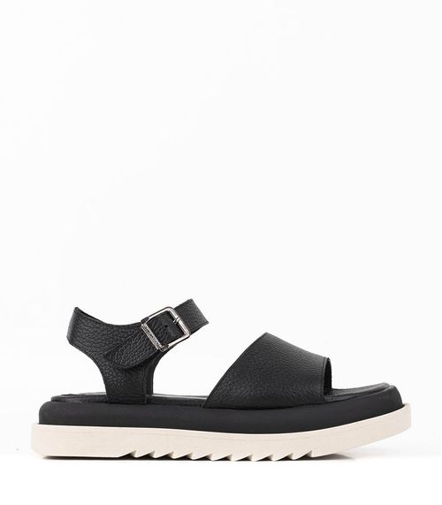 Sandalias bajas clásicas de cuero negro