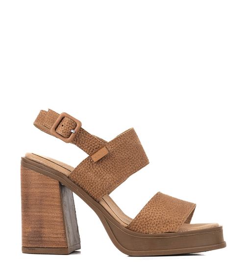 Sandalias altas de cuero en cuoio