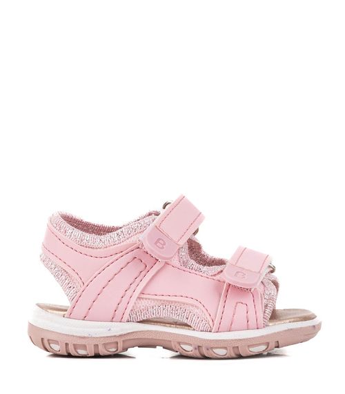 Sandalias de símil con velcro en rosa