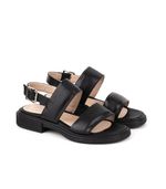 Sandalias-bajas-de-cuero-en-negro