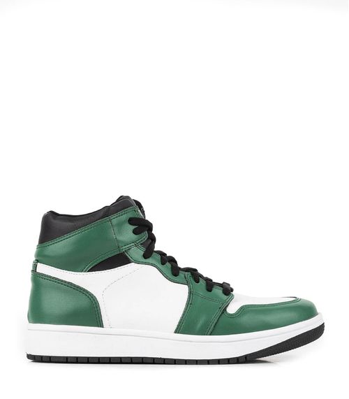 Zapatillas urbanas de cuero en verde combinadas