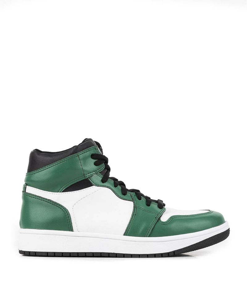 Zapatillas-urbanas-de-simil-cuero-en-verde-combinadas