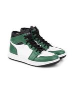 Zapatillas-urbanas-de-simil-cuero-en-verde-combinadas