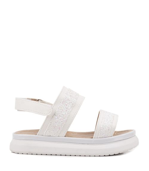 Sandalias de símil con brillo en blanco