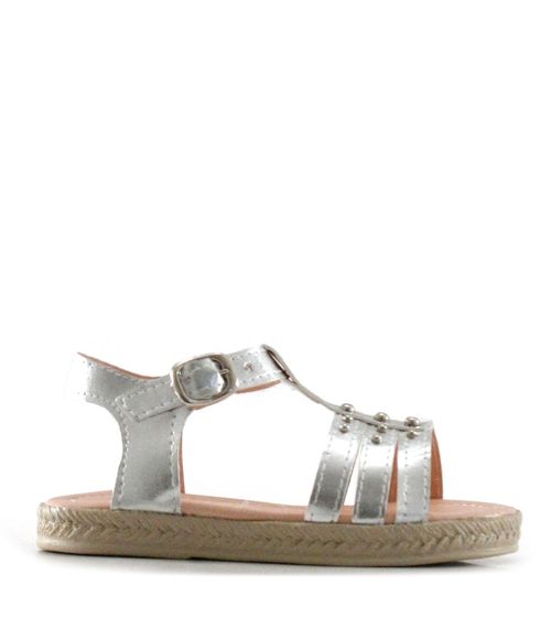 Sandalias con tachas de símil en plata