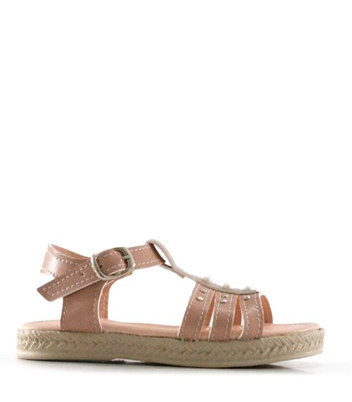 Sandalias con apliques de símil en nacarado