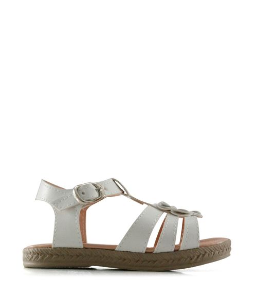 Sandalias con apliques de símil en blanco