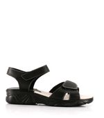 Sandalias-confort-de-cuero-con-velcro-en-negro