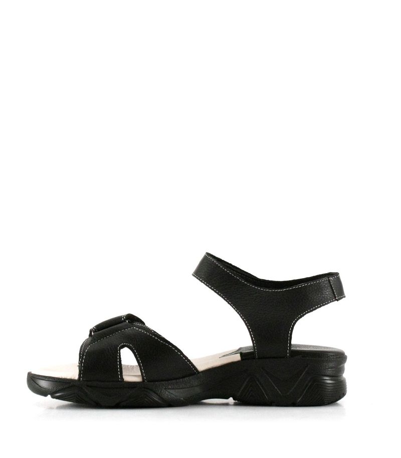 Sandalias-confort-de-cuero-con-velcro-en-negro