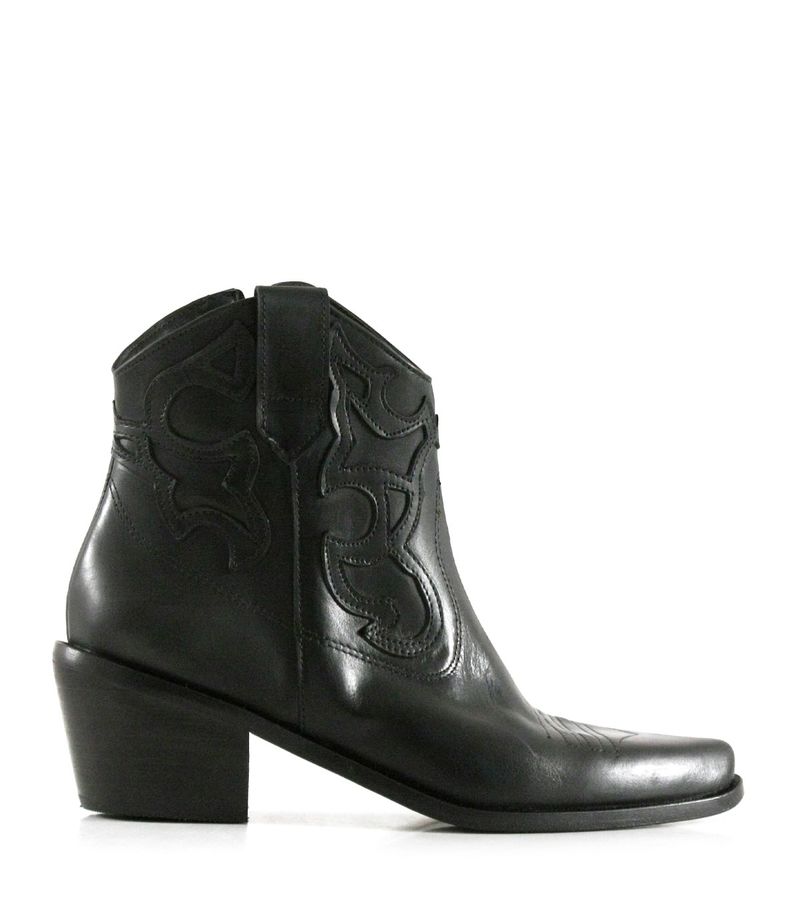 Botas-cortas-texanas-de-cuero-negro