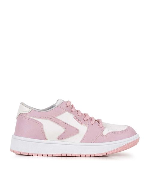 Zapatillas urbanas combinadas de cuero en rosa