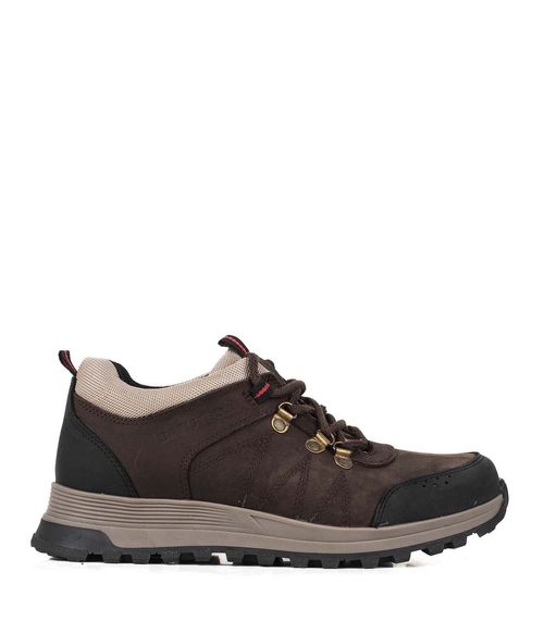 Zapatillas estilo trekking de cuero marrón