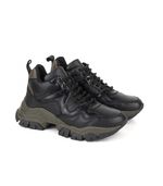 Zapatillas-estilo-trekking-de-cuero-negro