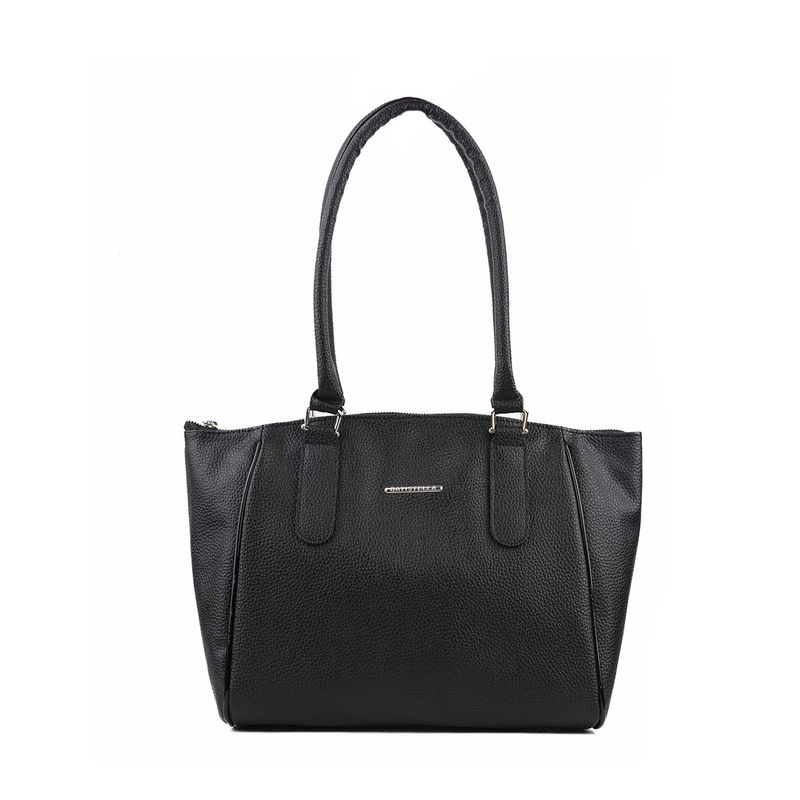 Maxi cartera de simil en negro
