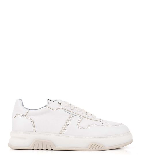 Zapatillas urbanas reforzadas en cuero blanco