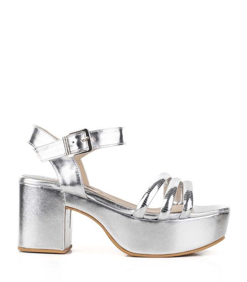Sandalias de fiesta metalizadas en plata