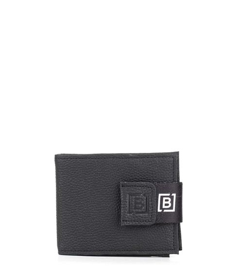 Billetera unisex de cuero en negro