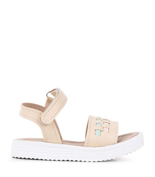 Sandalias combinadas de símil en beige