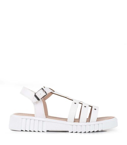 Sandalias estilo romanas de símil en blanco