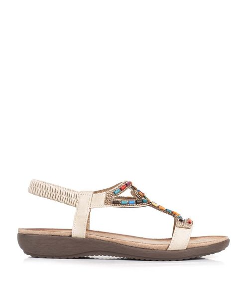 Sandalias con apliques de símil en hueso