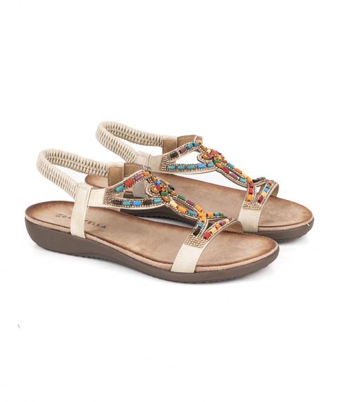 Sandalias con apliques de símil