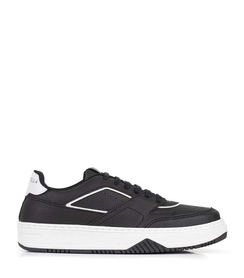 Zapatillas urbanas estilo tennis de símil en negro