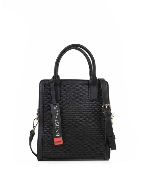 Cartera de símil cuero para mujer en negro