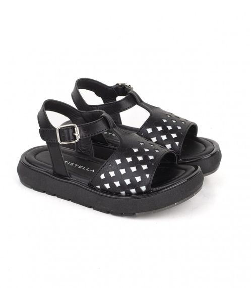 Sandalias con plataforma en símil cuero negro