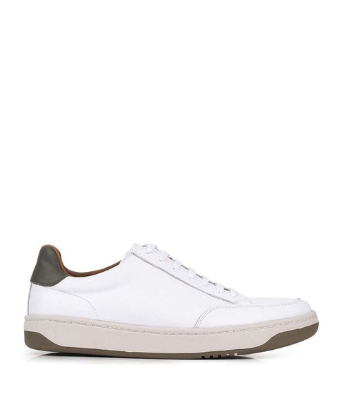 Zapatilla clásica de hombre en cuero blanco