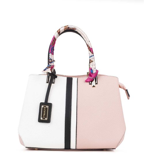 Cartera de símil cuero para mujer en nude combinadas