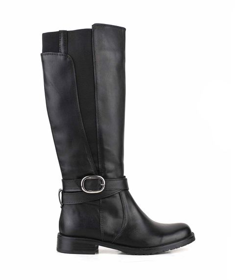 Botas de montar con elástico en cuero negro
