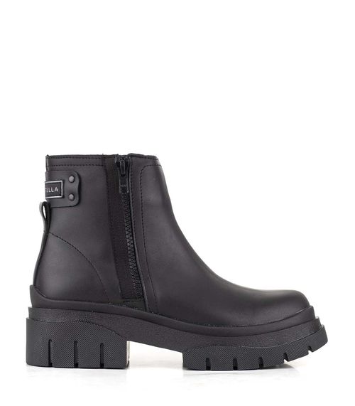 Botas cortas con plataforma en cuero negro