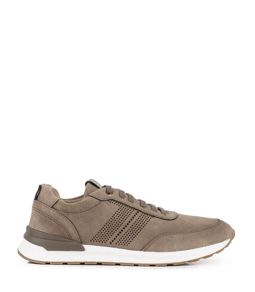Zapatillas urbanas simil cuero beige