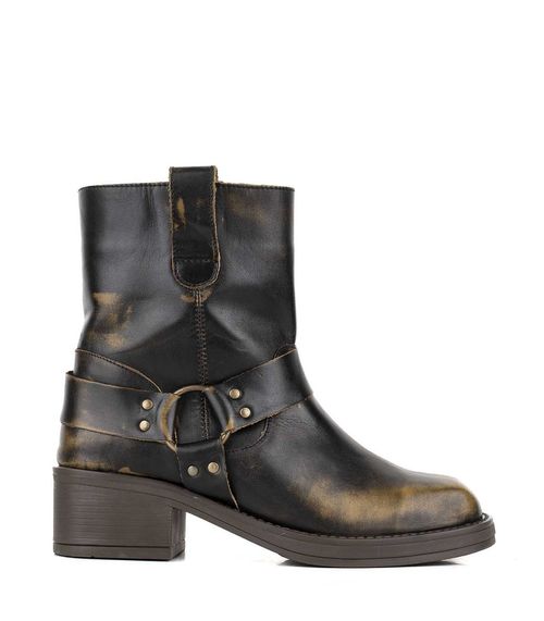 Botas cortas de cuero vintage con herraje