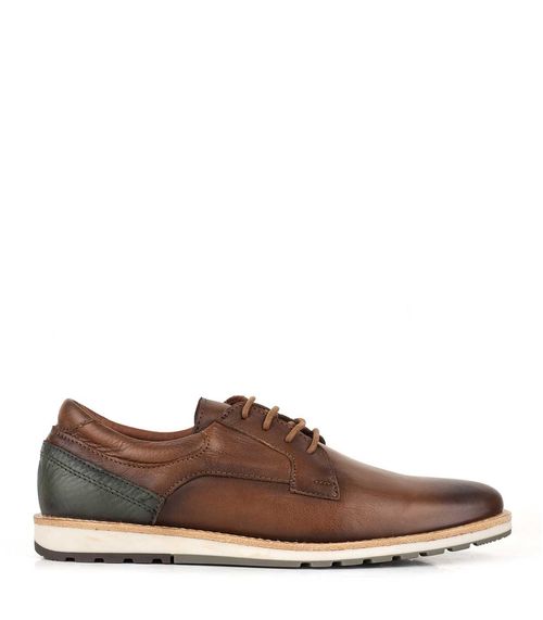 Zapato urbano de cuero whisky con suela combinada