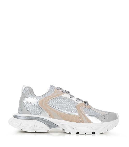 Zapatillas urbanas símil cuero plata combinadas livianas